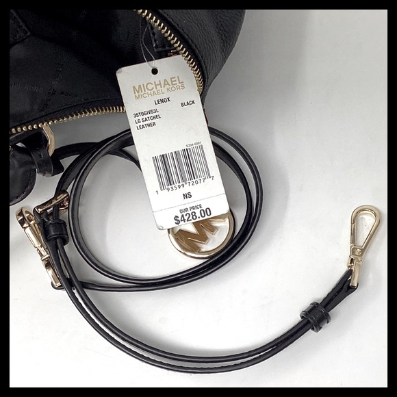 MICHAEL KORS Lenox Large Pebbled Leather Satchel Black - Picture 11 of 12